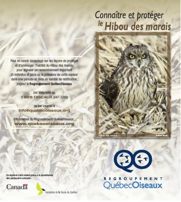 Dpliant Qubec Oiseaux -- Quebec Oiseaux Brochure