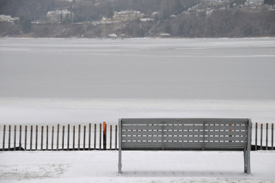 Bench and Frozen Navesink River