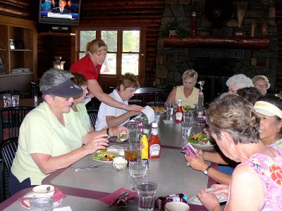Pat Connoly, Louise McKay, Judy Schickendanz, Betty Thompson, Margaret & Jean back right, and a peek of Celeste and Pat Schilling up front