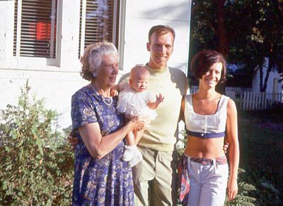 Grandma Alice holding Michelle, Bill and Sammy