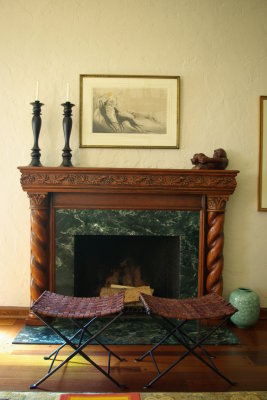 the fireplace
