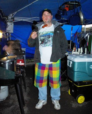 Pete in evening camping attire