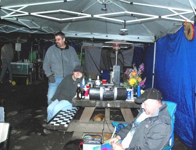Brian Julie and Pete on a rainy night