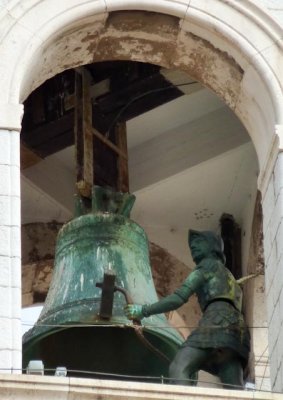 Detail of clock tower in Dubrovnik