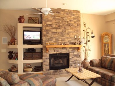 After Stone Fireplace