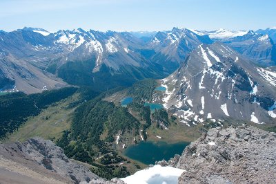 Baker, Little Baker, Tilted and Brachiopod lakes from Fosil mountain