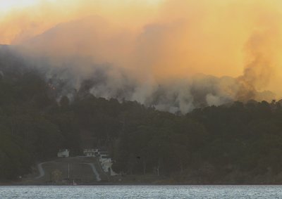 Angel island on fire