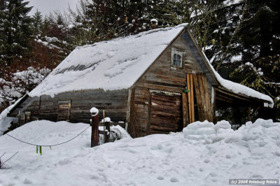 Barn in snow country