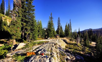Resting at Lick Creek Summit...