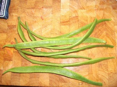 First crop of runner beans