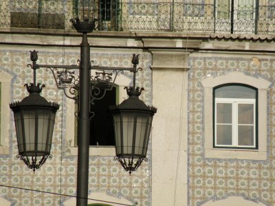 one of many tiled facades in the area