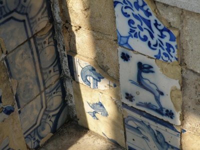 old azulejos (tiles) in a public garden