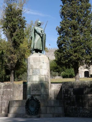 on castle hill, a statue of Alfonso Henriques