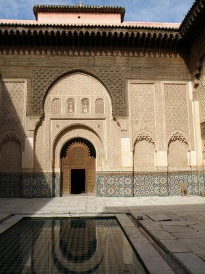 in the Medersa ben Youssef (a 16th-c. Koranic school)