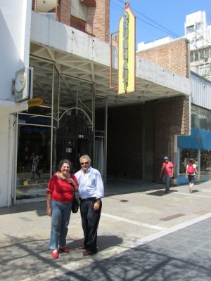 3522: Diana with husband Daniel in front of the GRUNHAUT business (one of four) in Cordoba
