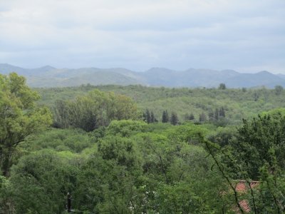 a view of the Sierras Chicas from the garden