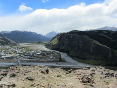 the view of El Chalten from the Condor Lookout