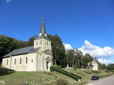 we pause in the rebuilt village of Vauquois...