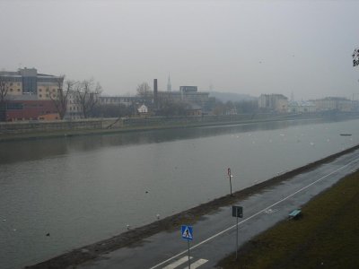 crossing the river to the former Jewish ghetto