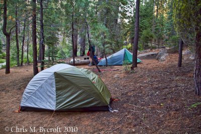 Day 2:  17 August 2010.  First campsite on the trail, Illilouette Creek