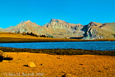 Lakelet at Bighorn Plateau, Mt Whitney beyond