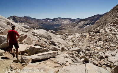 First view over Mather Pass