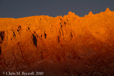 Sunset on Mt. Whitney faces