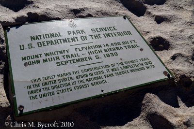 The official end of the John Muir Trails, but several thousand feet to desend to Whitney Portal