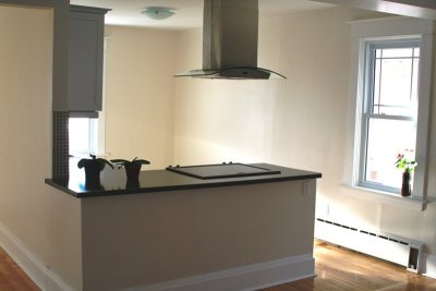 Looking south west at kitchen