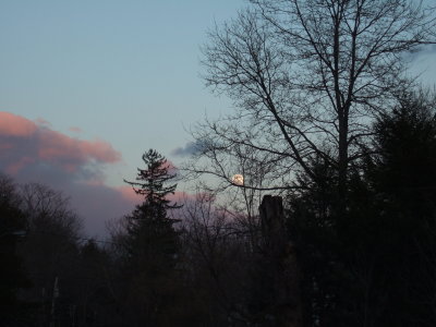 Moon and Clouds North of Bedford Village Historic District on Route 172