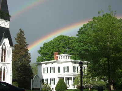 Spectacular Double Rainbow Over Bedford Village