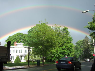 Spectacular Double Rainbow Over Bedford Village