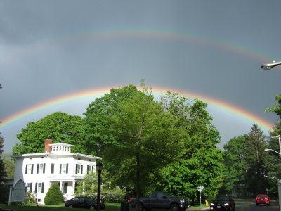 Spectacular Double Rainbow Over Bedford Village