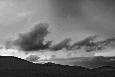 Blue Ridge Sunset Black and White
