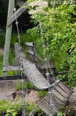 Suspension bridge destroyed - STILL 2 years later