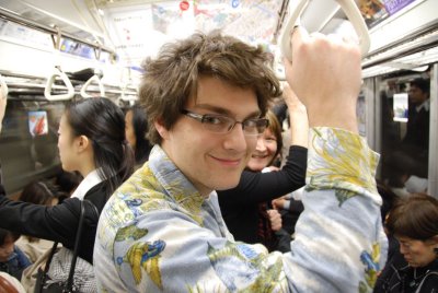 Mike riding the subway, Tokyo