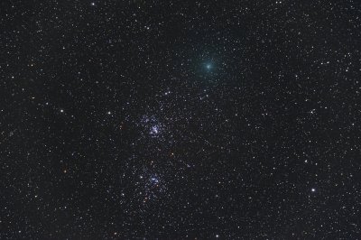 Comet Hartley and the Double Cluster