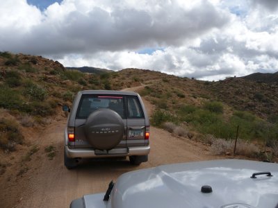 Traveling Four Peaks road