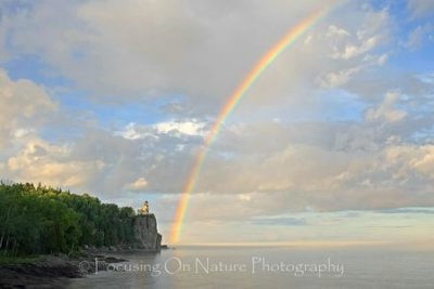 Rainbow over Split Rock Lighhouse