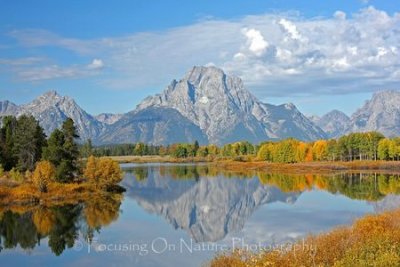 Tetons with fall colors