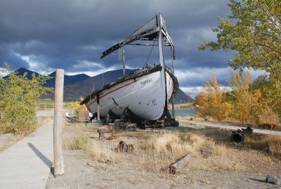 The remains of the Tutshi steamer in Carcross