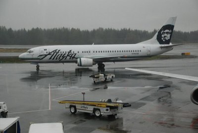 On the tarmac at the Juneau airport awaiting my flight to Sitka