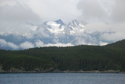 The Takhinsha Mountains rise beyond the Chilkoot Inlet near Haines