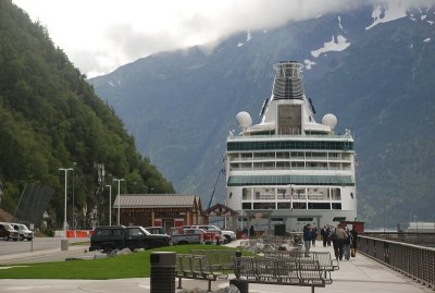 One of several large cruise ships in Skagway