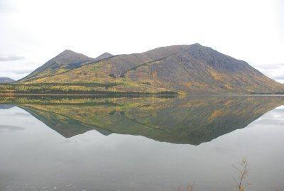 Perfect reflection on Nares Lake near Carcross