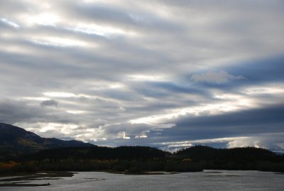 Cloud formations above the Yukon River near Whitehorse