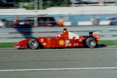 Rubens Barrichello in one of the Ferraris