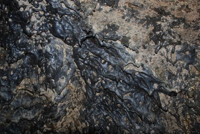 Inside a lava tube at Lava Beds National Monument