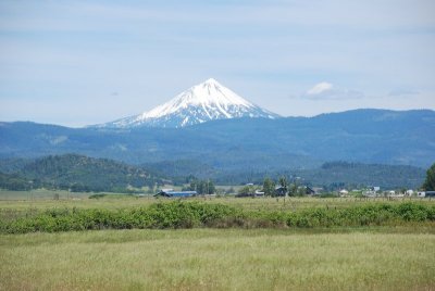 Mt. McLoughlin rises to 9,495 feet east of Medford