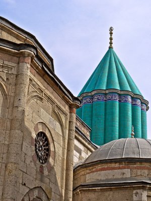 Cpula estriada de color turquesa